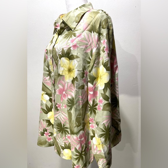 Pendleton shirt button up silk blend floral spring summer women’s 20W - Picture 4 of 10